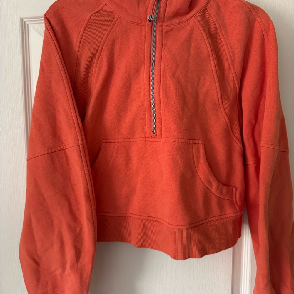 Lululemon Orange Scuba Half-zip Hoodie
